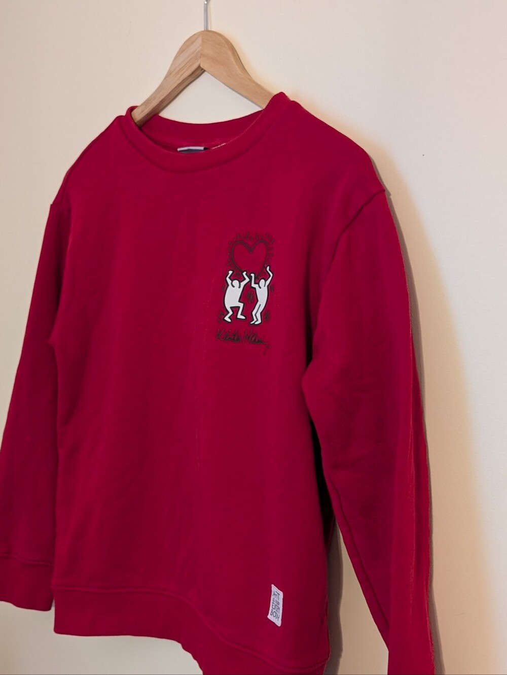 Keith Haring Red Youth Crewneck, Size 14/16 (fits Small)